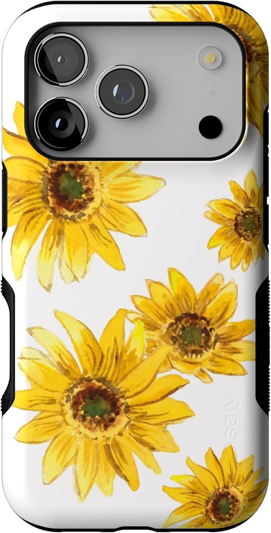 Casely iPhone 17 Pro Case | Golden Garden | Yellow Sunflower | Bold Protective Design | Compatible with MagSafe