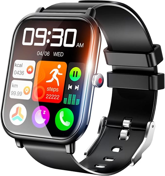 Smart Watch for Men Women, Fitness Tracker, 1.9" Smartwatches, 24 Sports Modes, Heart Rate/Sleep Monitor/Pedometer/Spo2/Step Counter, IP68 Waterproof, Ultra Thin, Long-Lasting Battery for Android iOS