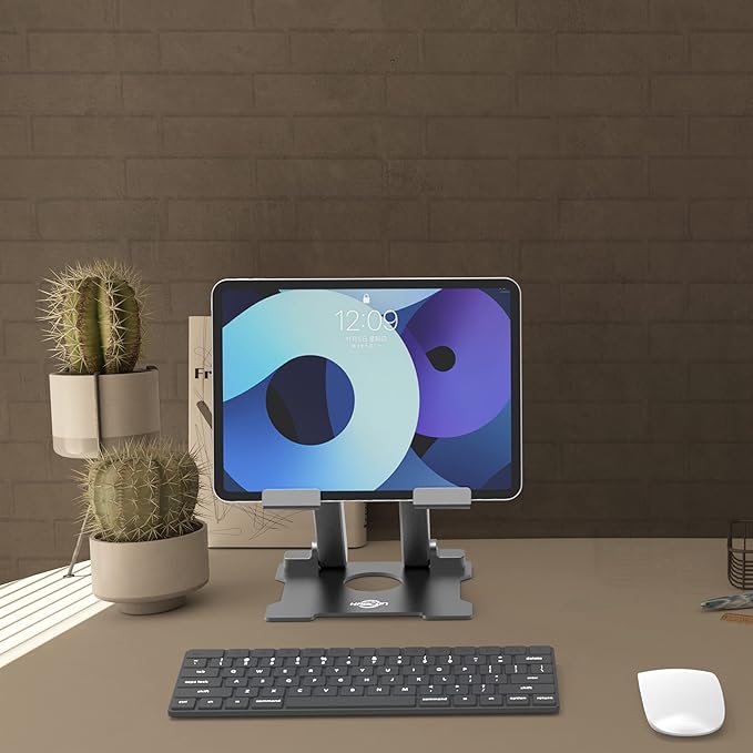 KABCON Adjustable Aluminum Tablet Stand (7-13.5 inch), Compatible with iPad, Surface Pro, FIRD HD 10, Samsung Galaxy Tab E, ASUS Transformer & Other Devices