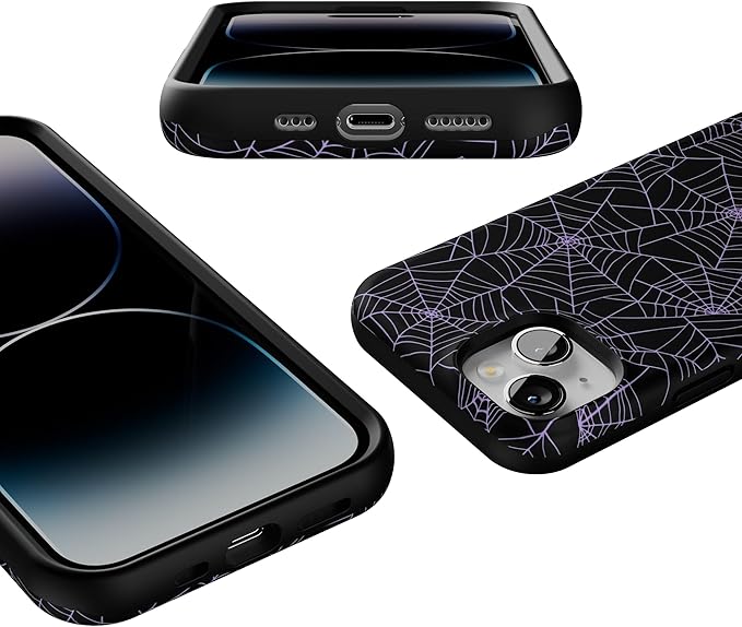 Casely iPhone 14 Case | Midnight Web | Spider Web | Compatible with MagSafe | Bold Protective Design