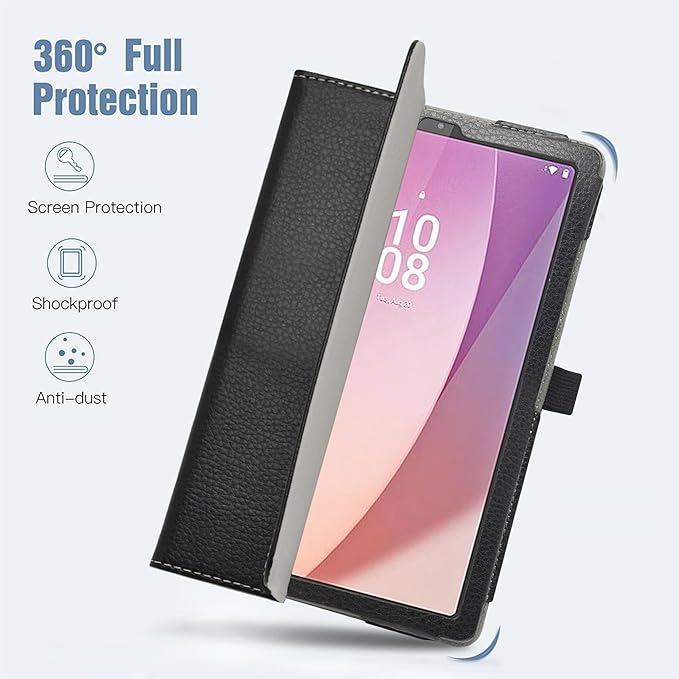 Bige for Lenovo Tab M9 Case,PU Leather Folio 2-Folding Stand Cover for Lenovo Tab M9 (TB-310FU, 2023 Released) 9" Tablet,Black