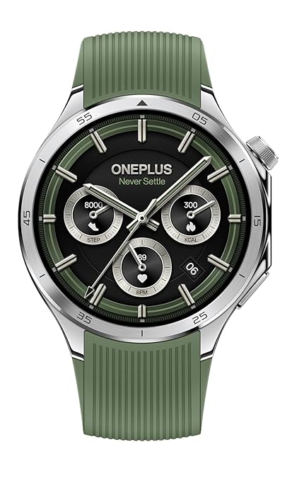 OnePlus Watch 3 Emerald Titantium, 32GB, 120-Hour Battery, Health & Fitness Tracking, Sapphire Crystal Design, Titanium Bezel, Dual-Engine, Wear-OS by Google