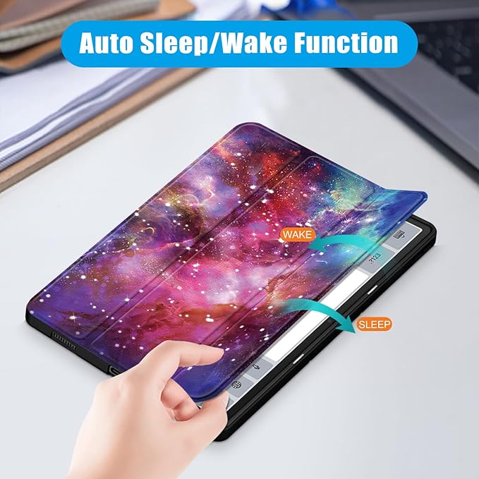 Case for Lenovo Tab P12 12.7 Inch 2023 Tablet, Smart Soft TPU Back Shell Cover with Auto Wake/Sleep Function,Galaxy