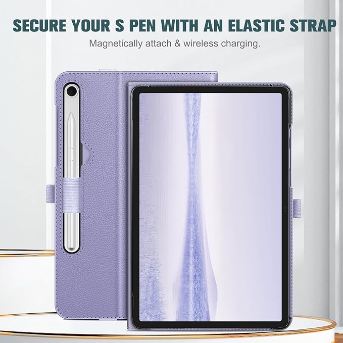 Fintie Case for Samsung Galaxy Tab S10 Lite/ S10 FE/ S9 FE 5G 10.9 Inch/Tab S9 11 Inch with S Pen Holder, Multi-Angle Viewing Protective Cover with Pocket, Auto Sleep/Wake, Lilac Purple