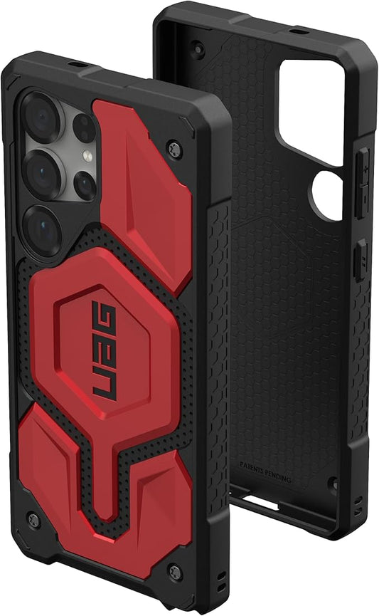 URBAN ARMOR GEAR UAG for Samsung Galaxy S25 Ultra Case 6.9" Monarch Pro - Compatible with Magnetic Charging Premium Rugged Military Drop Tested Protective Cover, Crimson