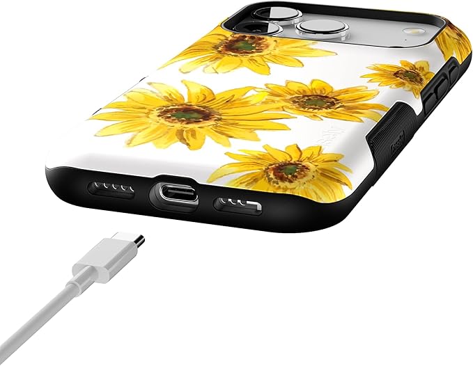 Casely iPhone 17 Pro Case | Golden Garden | Yellow Sunflower | Bold Protective Design | Compatible with MagSafe