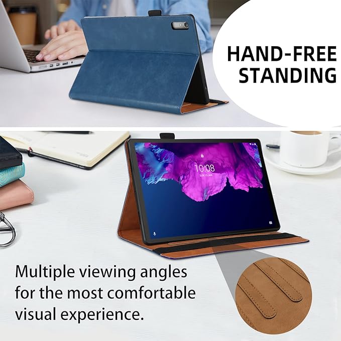 Case for Lenovo Tab P11 2nd Gen/Xiaoxin Pad Plus 2023 11.5" TB350FU/TB350XU case Bussiness Premium PU Leather Stand Folding Folio Cover for Lenovo Tab P11 2nd Gen 11.5 inch -Navy Blue