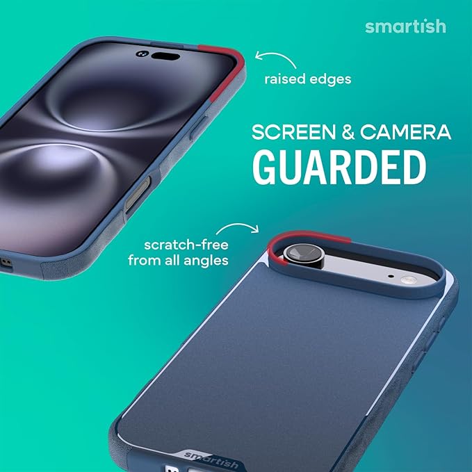 Smartish® iPhone Air MagSafe Case - Gripmunk Magnetic Slim Case [Lightweight + Protective] Thin Grip Cover with Microfiber Lining for Apple iPhone Air - Blues on The Green