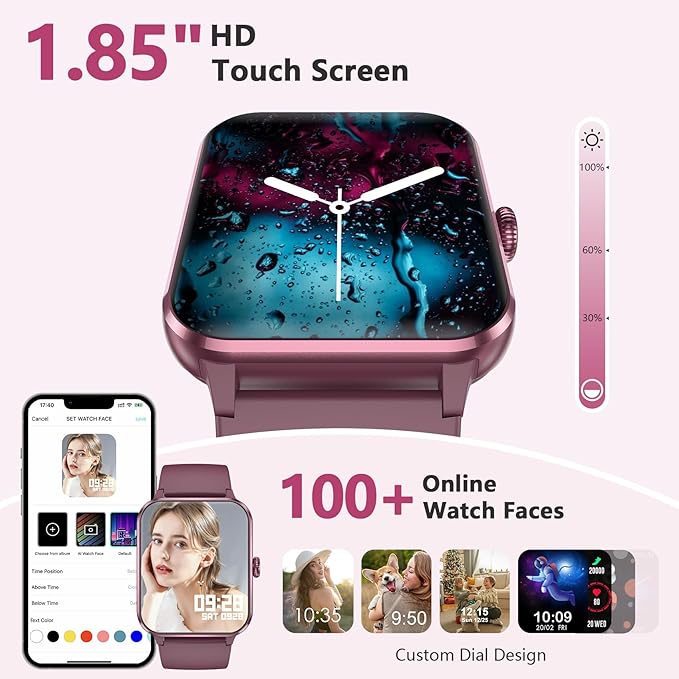 Blackview 2025 Fitness Tracker (Answer/Make Calls), Smart Watch for Men and Women with Heart Rate/SpO2/Sleep Monitor/2 Straps, 100+ Sports Modes, IP68 Waterproof Activity Tracker for Android/iPhone