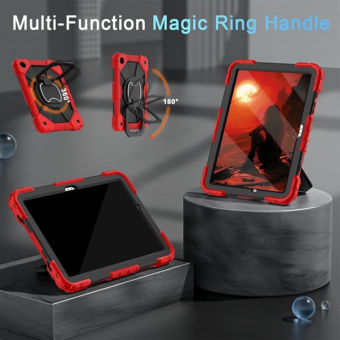 Case for Galaxy Tab A9+ Case 11 Inch with Screen Protector/Rotating Stand/Shoulder Strap/Pencil Holder,Military Grade Shockproof Tablet Case Samsung Galaxy Tab A9 Plus(SM-X210/X216/X218)