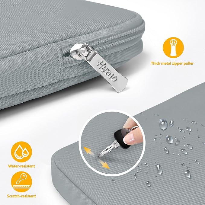 HYZUO 13.3-14 Inch Laptop Sleeve Bag Set for MacBook Pro 14 M4/M3/M2/M1, MacBook Air/Pro 13.3, 13.5"/13.8" Surface Book/Laptop, Notebook Case for 13.3" HP Dell Lenovo Asus Acer, Rock Gray
