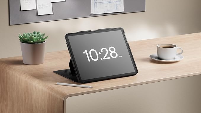 Zugu Case for iPad Air 13 Inch M3 2025 & M2 2024 &/12.9 inch (3rd/4th Gen), Slim Protective Cover with Apple Pencil Charging & Storage, Auto Wake/Sleep, Multiple Viewing Angles (Black)