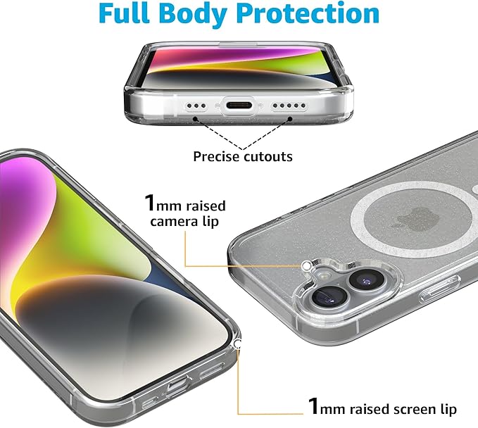 Casely iPhone 17 Case | Clear Skies | Clear Shimmer | Compatible with MagSafe | Classic Ultra Slim Design