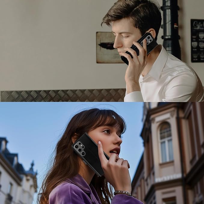 MONASAY Wallet Case Fit for Samsung Galaxy S24 Ultra 5G，[Lens & Glass Screen Protector] [RFID Blocking] Flip Folio Leather Cell Phone Cover with Credit Card Holder, 6.8 inch, Black