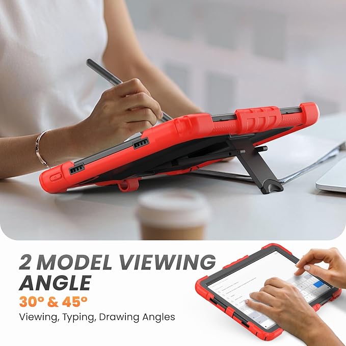 HXCASEAC Tablet Case for Lenovo Tab M11 (TB-330 FU/TB-330XU), Shockproof with Screen Protector/Built-in Stand/Pen Holder, Tab M11 Case for Kids / K11 LTE - Red