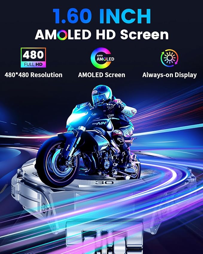 Military Smart Watch with LED Flashlight for Men, 1.6" AMOLED Bluetooth Call Watch, IP68 Waterproof Fitness Tracker with Heart Rate, SpO2, Sleep Monitor, Compatible with Android/iOS