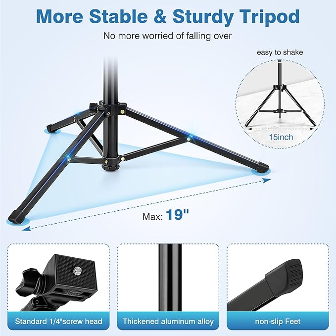 70" Phone Tripod with Remote & Holder, Portable Cell Phone Stand, Selfie Stick for Video Recording, Compatible with iPhone 14/13 Pro Max/Android/Camera