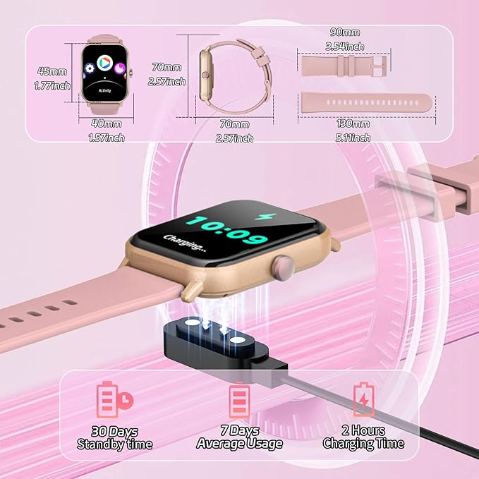 Smart Watch for Men Women with Calling, 1.83" Fitness Tracker with Heart Rate/Sleep Monitor, Step Tracker, New Gen Fitness Watch with 120+ Sports Modes, IP68 Waterproof Smartwatch for Android/iOS Pink