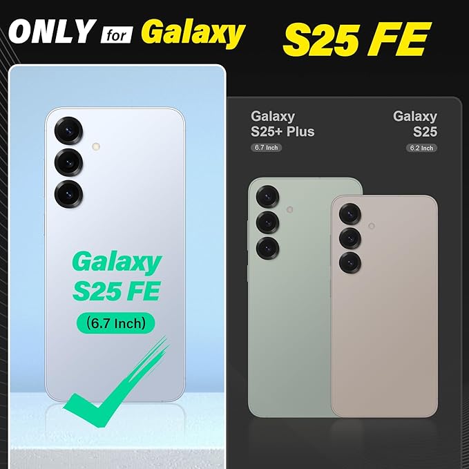 TUCCH Wallet Case for Galaxy S25 FE, Magnetic PU Leather Stand [RFID Blocking] 4 Card Slots Protective Folio Cover with [TPU Shockproof Interior Shell] (6.7") 2025, Textured Black