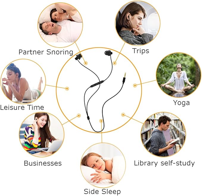 Sleep Headphones, MAXROCK Ultra Soft Comfortable In-ear Earphones w Mic and Volume Control Sound Blocking Earplugs Earbuds for Sleeping, Snoring, Bedtime, Relaxation, Air Travel, Insomnia & Meditation