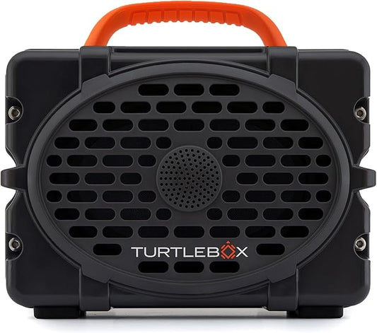 Turtlebox Original Gen 3: Portable Outdoor Bluetooth Speaker – Ultra-Loud (120dB), Waterproof (IP67), Rugged, Impact-Resistant, 3-Day Battery | Party Mode: Unlimited Pairing Stereo, Gray/Blaze Orange