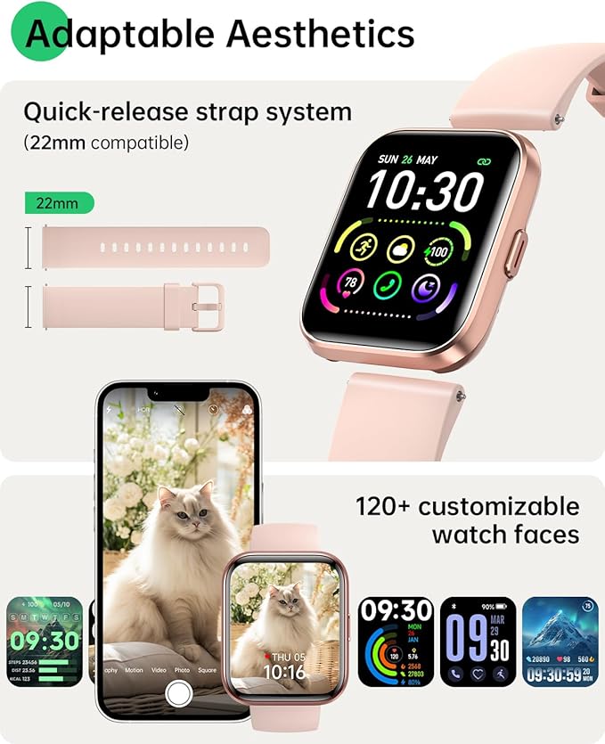 Smart Watches for Women and Men - Smart Watch Compatible for iPhone Android Phone,Alexa,Call & Notification Alerts,Heart Rate & Sleep Monitor,3 ATM Waterproof 1.83 Inches Fitness Tracker