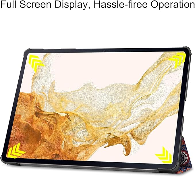 Smart Case for Samsung Galaxy Tab S10 Lite / S10 FE / S9 FE 10.9-Inch, Ratesell Lightweight Trifold Stand Smart Case Cover with Auto Wake/Sleep Mandala