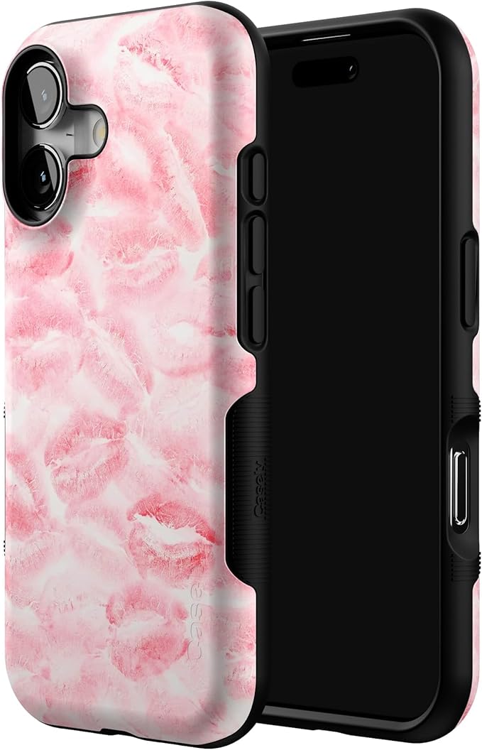 Casely iPhone 17 Case | Sealed with a Kiss | Pink Lipstick | Bold Protective Design | Compatible with MagSafe