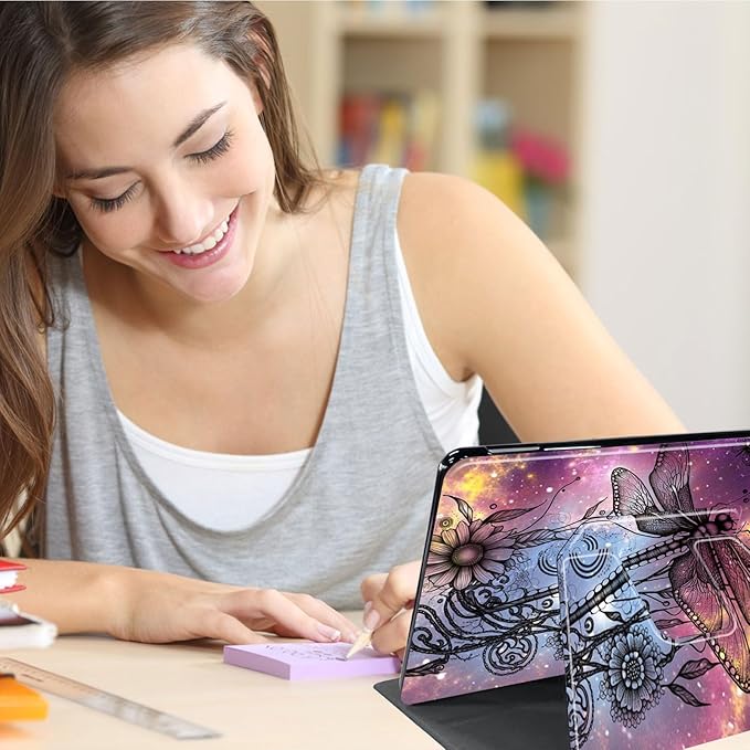 Case for Lenovo Tab P11 Plus Case 2021 (TB-J616F / J616X), 360 Degree Rotating Folding Stand,with Auto Sleep/Wake Case for Lenovo Tab P11 11” 2020 (TB-J606F TB-J606X),Vintage Dragonfly