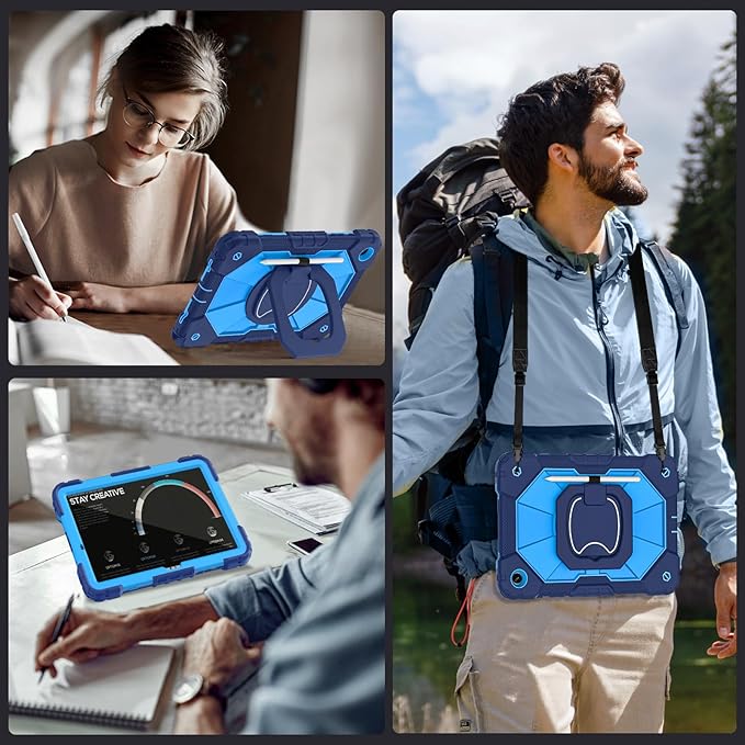 Case for Samsung Galaxy Tab A9+/A9 Plus 11 Inch (SM-X210/X216/X218) with Screen Protector/Rotating Stand/Pen Holder,Military Grade Shockproof Cover for Galaxy Tab A9 Plus Tablet Case