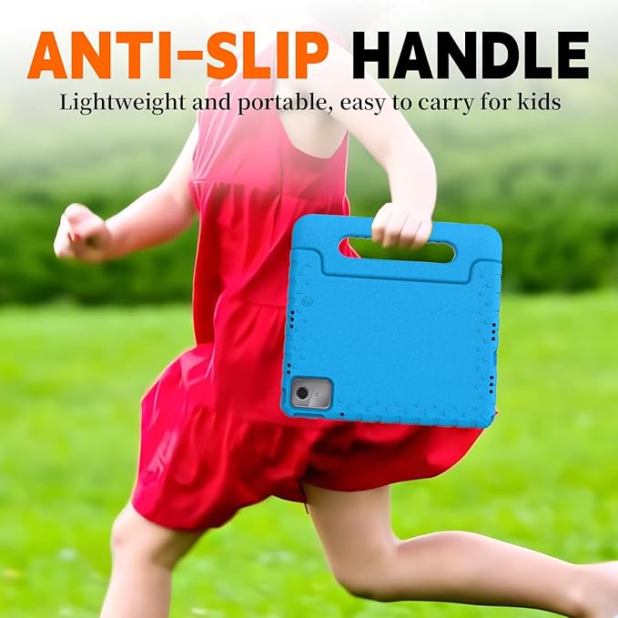 for Lenovo Tab M11 Case with Rotating Handle Stand, New Kids Heavy Duty Shockproof Cover for Lenovo Tab M11/Tab K11 LTE 11" 2024, Blue