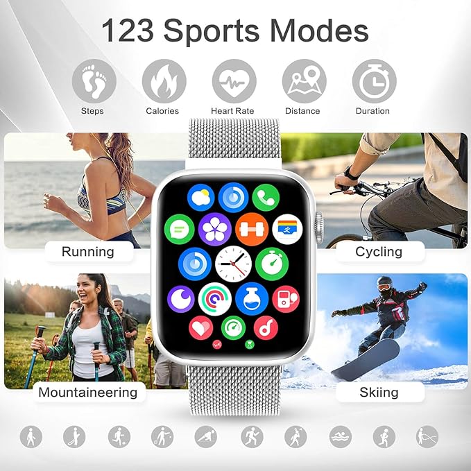 2025 Smart Watches Blood Pressure, 1.9" AMOLED Display with Bluetooth Call, Smartwatch with Da GPT AI/AI Watch Face, 24/7 Heart Rate Stress Sleep Monitor, IP68 Waterproof, Compatible with Android iOS