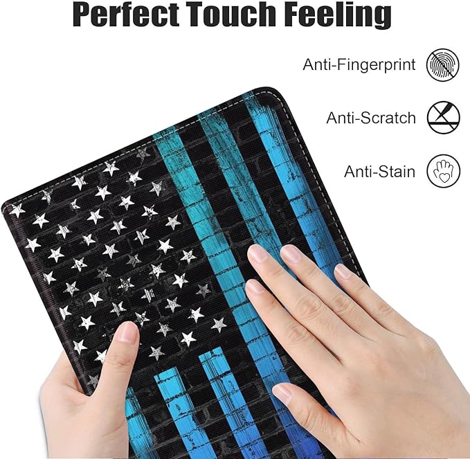 Case for Samsung Galaxy Tab A7 10.4 inch 2022/2020 (SM-T500/T503/T505/T507/T509), Premium PU Leather Stand Folio Cover with Auto Sleep/Wake, Blue American Flag