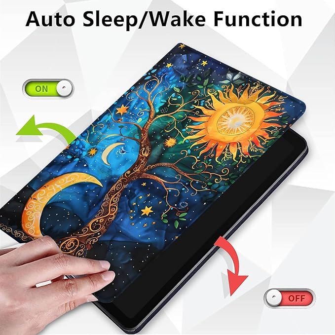 Case for Samsung Galaxy Tab A9+ 11 Inch 2023 Release (SM-X210/X216/X218), Adjustable Stand Auto Wake/Sleep Smart Case for Galaxy Tab A9 Plus Tablet - Sun Moon Stars