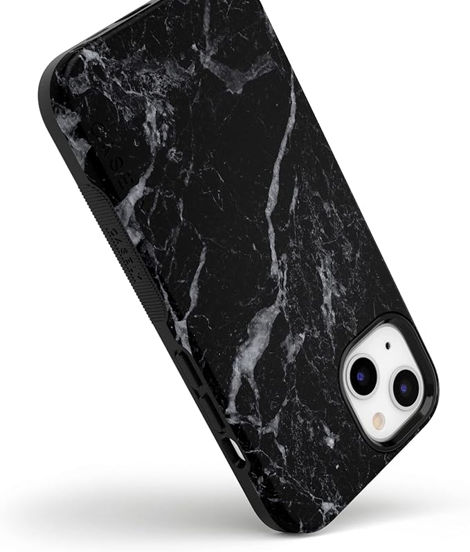 Casely iPhone 14 Case | Black Marble | Compatible with MagSafe | Bold Protective Design