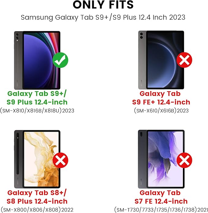 Nillkin for Samsung Galaxy Tab S9+ Plus Detachable Keyboard Case with 7 Backlit, Kickstand, Trackpad, S Pen Holder, for Samsung Tablet S10 Plus Keyboard (for Galaxy Tab S9 Plus - 12.4 inch)