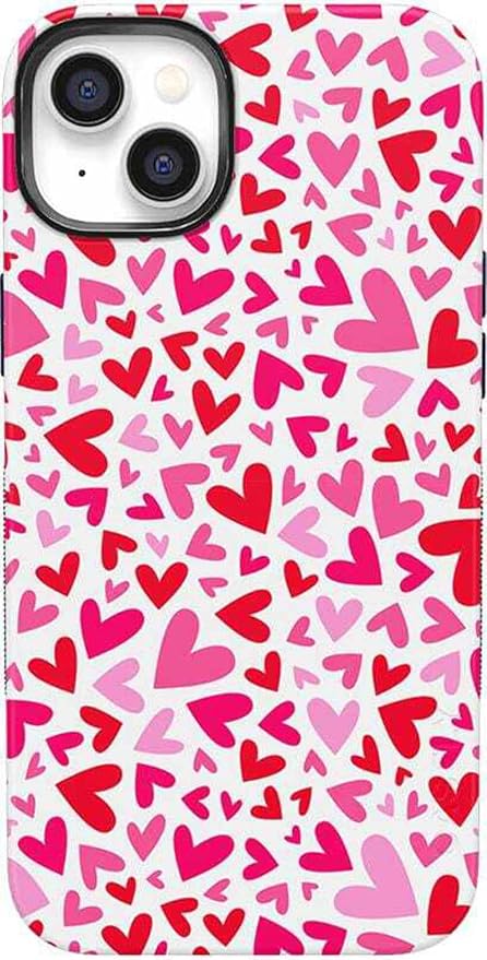 Casely iPhone 14 Case | XOXO | Pink Candy Hearts | Compatible with MagSafe | Bold Protective Design