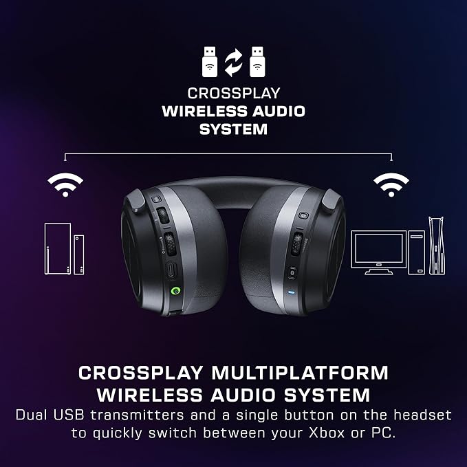 Turtle Beach Stealth 700 Gen 3 Wireless Multiplatform Amplified Gaming Headset for Xbox Series X|S, Xbox One, PC, PS5, Mobile – 60mm Drivers, AI Noise-Cancelling Mic, Bluetooth, 80-Hr Battery – Black