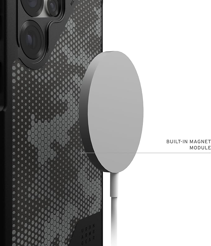 URBAN ARMOR GEAR UAG Designed for Samsung Galaxy S25 Ultra Case 6.9" Metropolis LT - Compatible with Magnetic Charging Impact-Resistant Rugged Military Grade Protective Cover, Micro Hex Camo Graphite