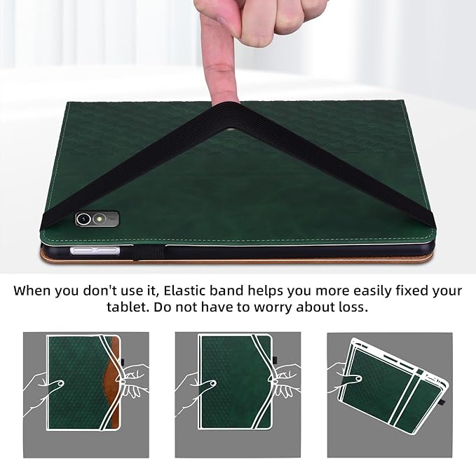 Case for Lenovo Xiaoxin Pad Pro 12.7" 2025 Retro Folio Cover for Xiaoxin Pad Pro 12.7 inch with Hand Strap,Multi-Angle Stand Cover PU Leather with Card Pocket,Retro Green