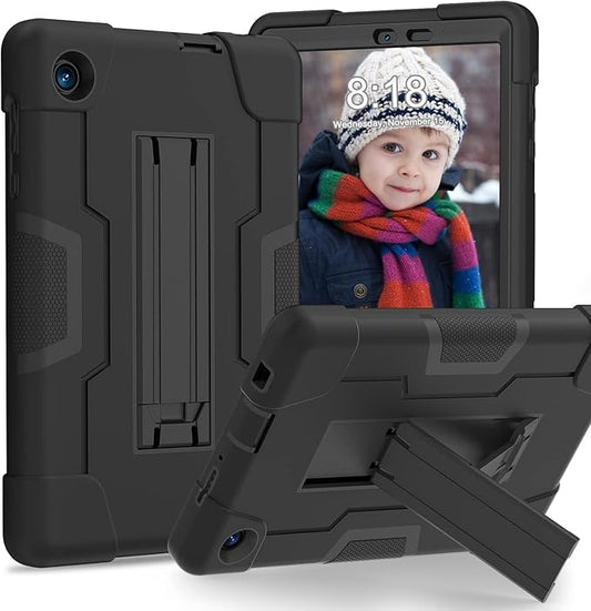 Bingcok for TCL TAB 8 LE Case, TCL TAB 8 Case for Kids, Heavy Duty Rugged Full-Body Hybrid Shockproof Drop Protection Cover for TCL Tab 8 LE (Model:9137W) 2023/TCL Tab 8 WiFi (Model:9132X) (1-Black)