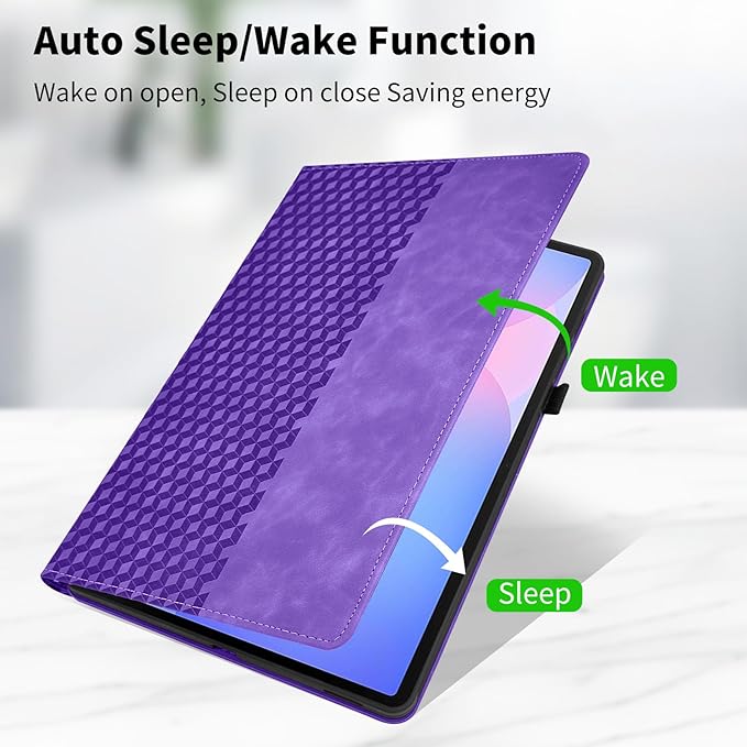 Case for Samsung Galaxy Tab S10 FE Plus 13.1 Inch 2025 (SM-X620/X626),360 Degree Rotating PU Leather Folio Protective Cover with Auto Sleep/Wake,Card Holder&Shoulder Strap for Woman Man,Purple