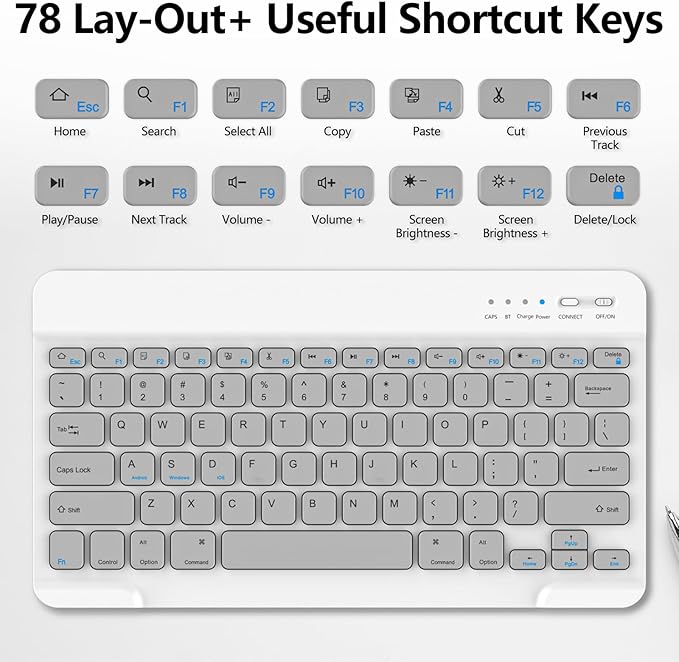 aMZCaSE for iPad Pro 13 inch Case with Keyboard (M4, 2024), iPad Pro 13 Keyboard with Magnetic Detachable Folio Slim Cover, Smart Sleep/Wake, Pencil Holder, Gray