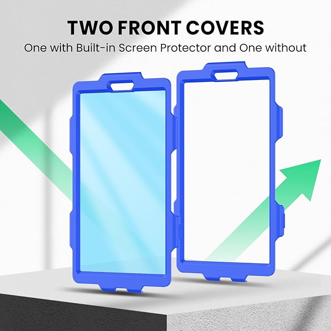 SEYMAC Case for Lenovo Tab One 8.7 inch/ K9 TB305FU (2025), Heavy Duty Full-Body Shockproof Protective Case with Screen Protector, Stand, Hand/Shoulder Strap and Pen Holder, Dark Blue