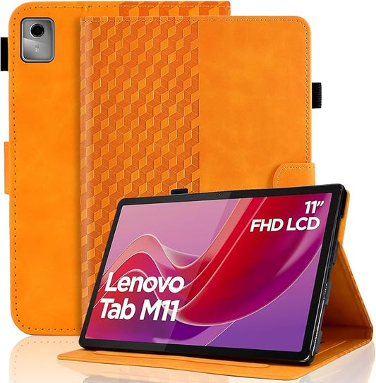 Case for Tab M11 11 Inch Cover (Model:TB330FU) Magnetic PU Leather Folio Adjustable Stand Case Foldable Card Holder Multi-Angle Tab M11,Orange
