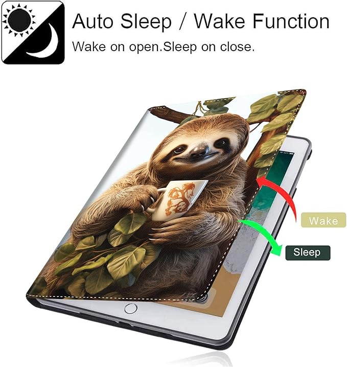Case for Galaxy Tab A9 Plus ， Auto Sleep/Wake Multi-Angle Viewing Slim Folio Stand Cover for Samsung Galaxy Tab A9+/A9 Plus 11 Inch 2023 (SM-X210/X216/X218), Sloth