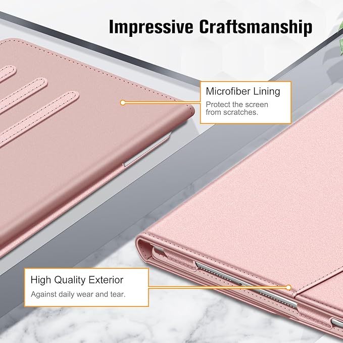 Fintie Case for iPad 9th / 8th / 7th Generation (2021/2020/2019) 10.2 Inch - [Corner Protection] Multi-Angle Viewing Stand Cover with Pocket & Pencil Holder, Auto Sleep Wake, Rose Gold