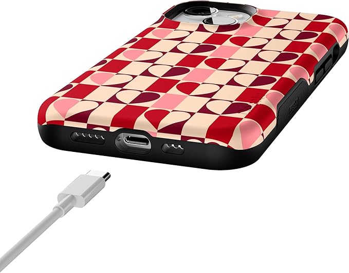 Casely iPhone 14 Case | Love's a Game | Retro Hearts | Compatible with MagSafe | Bold Protective Design