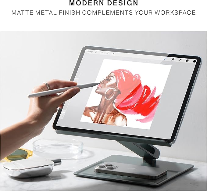 Native Union Desk Laptop Stand – Height Adjustable Ergonomic Computer Stand – Compatible with MacBook Air/Pro, iPad, Dell, HP, Lenovo, Microsoft Surface & Laptops & Tablets Up to 5kg (Slate Green)