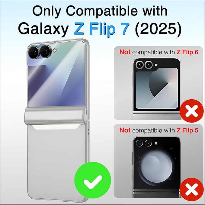 STORMTAL for Samsung Galaxy Z Flip 7 Case, Hinge Protection, Built-in Screen Protector, Wireless Charging, Shockproof, Slim Rugged Phone Protective Case for Galaxy Z Flip 7 Silver